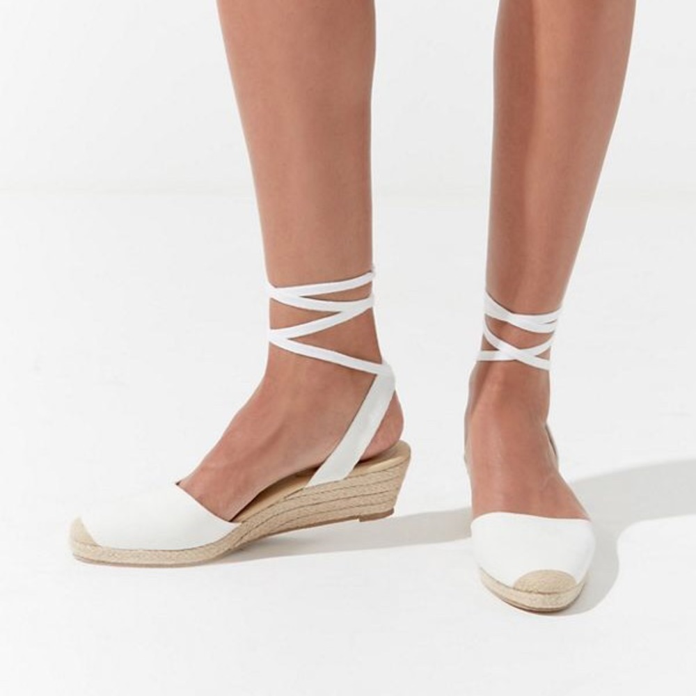 UO June Midi Wedge Espadrille NWOT IN BOX White
